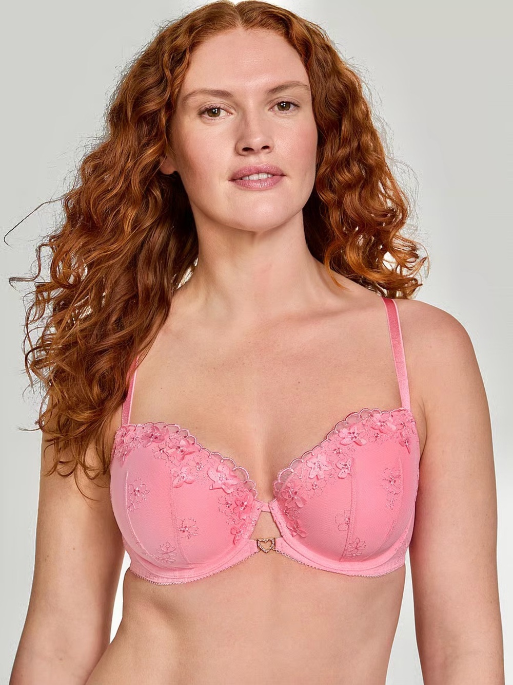 Victoria Secrets Pink Floral Lace Underwire Lightly Lined Bra New Size 36DD